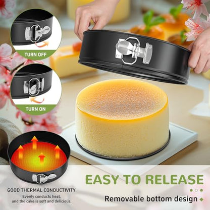 ZeroPone 7 Inch Springform Pan with Removable Bottom, Non-stick Round Spring Form Cake Mold Cheesecake Pan For Baking - size: 7 Inch