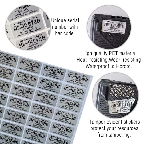 Tamper Evident Proof Barcode Stickers with Individual Serial Number Security Warranty Void Sticker,Sealing Label for Package(150pcs 1.6x0.8 inches,Matte Silver) - style: silver4x2cm