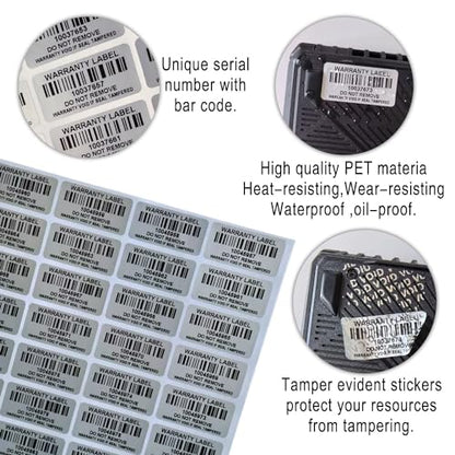 Tamper Evident Proof Barcode Stickers with Individual Serial Number Security Warranty Void Sticker,Sealing Label for Package(150pcs 1.6x0.8 inches,Matte Silver) - style: silver4x2cm