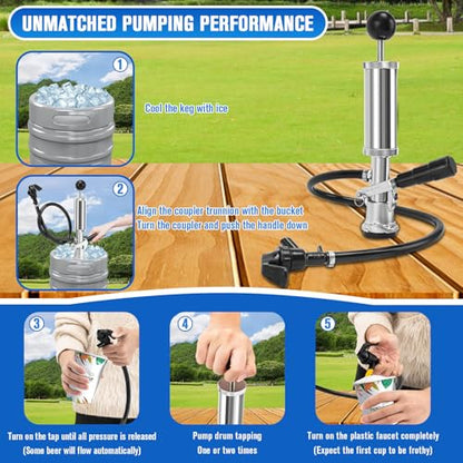 Keg Party Pump, 4" Keg Tap Kit Keg Pump Taps - size: 4 Inch