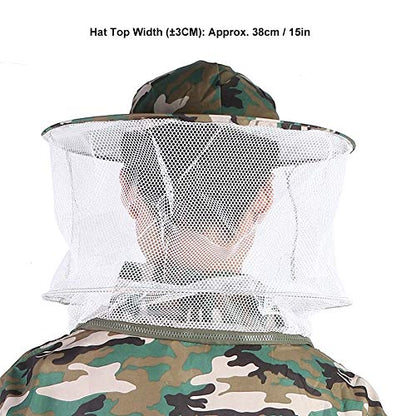 Aramox Beekeeping Suit Polyester Bee Protective Suit XXL One Piece Smock with Veil Breathable Lightweight Partial Zip Hat for Beekeepers Agricultural Use Face and Skin Cover (XXL)
