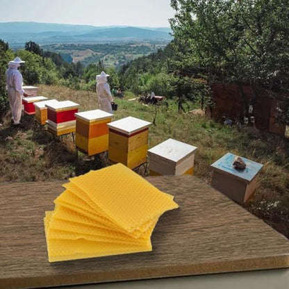 30Pcs Beeswax Sheets Beehive Wax Foundation Sheets,Natural Beeswax For Honeycomb Foundation Sheets For Hive Frame Brood For Nest Construction