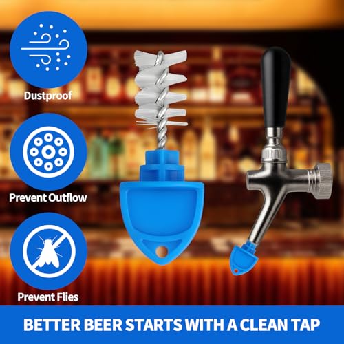 36Pack Beer Tap Plug Brush,2-in-1 Beer Faucet Cleaning Brush & Plug,Brush Beer Tap Cleaning Brush,Keg Beer tap Cleaning Kit,Fits Most Standard Beer Taps,Kegerator - size: 36Pack