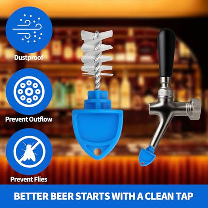 12Pack Beer Tap Plug Brush,2-in-1 Beer Faucet Cleaning Brush & Plug,Brush Beer Tap Cleaning Brush,Keg Beer tap Cleaning Kit,Fits Most Standard Beer Taps,Kegerator - size: 12Pack