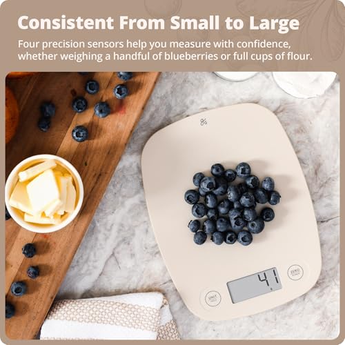 Greater Goods Food Scale – Digital Kitchen Scale, 1g Precision, Easy-Tare & Quick Conversion, Slim Compact Design, Durable & Portable | Ideal for Cooking, Baking & Meal Prep (Birch White) - color: Birch White