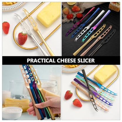 Stainless Steel Butter Cutter and Cheese Slicer Knife, Gold Kitchen Gadget for Spreading and Baking, Practical Cheese Cutter for Home and Cooking Use