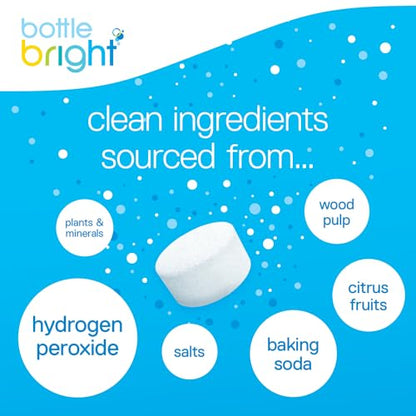 Bottle Bright Cleaning Tablets 12, 36, 78 Count – Water Bottle Cleaner for Stainless Steel, Tumblers, Thermos | Removes Coffee Tea Stains, Eliminates Odors, Easy and Safe Cleaning - size: 12 Count (Pack of 1)