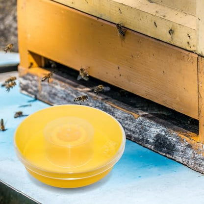 2 Pack Bee Top Feeder, Bee Feeders For Hives Beekeeping Feeding Equipment Hive Top Rapid Bee Feeder Rapid Round Feeders For Honey Bees Bee Water Feeder Beekeeper Tools Beekeeping Supplies, Yellow - size: Beehive Round Hive-2 Pack