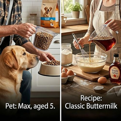 Measuring Cup Set, 3PCS Plastic Liquid Measuring Cups,Includes 150Ml, 300Ml and 600Ml, with Nozzle Handle- Baking, Cooking, Mixing & Liquid/Solid Measuring, Essential Kitchen Tools (Clear) - color: Clear