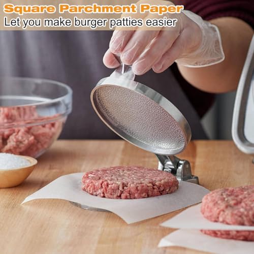 Burger Patty Paper, AIMEIKI 300Pcs 6x6 Inch Parchment Paper Squares Non-Stick Wax Paper Parchment Paper Sheets for Patty Seperating, Freezing or Candy Wrappers - size: 6 x 6 Inch