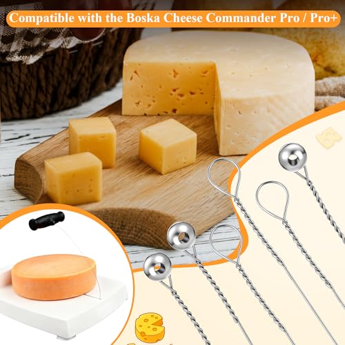 Replacement Cheese Cutting Wires Compatible with Boska Cheese Commander Pro/Pro+, Stainless Steel Cutter Wire Replacement, Fit & Easy to Install for Hard or Semi Hard Block Cheddar & Gouda(6 Pack)