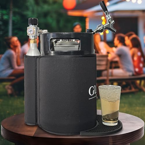 Gloria 10L (2.6 Gal) Mini Keg, Pressurized Keg for Drinks, with Tap System, Co2 Regulated, Stainless Steel - size: 10L