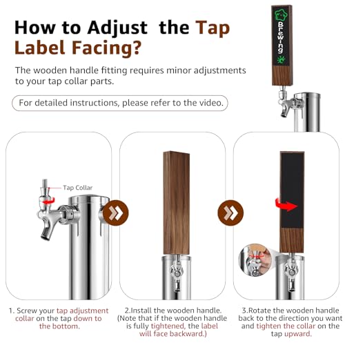 4PCS Chalkboard Beer Tap Handle Keg Handle Keg Tap Handle Walnut Tap Handles for Kegerator Beer Faucet with 4PCS Pen - size: 4PCS-Walnut Tap Handles