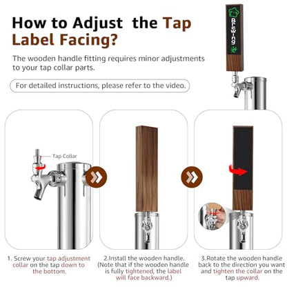 4PCS Chalkboard Beer Tap Handle Keg Handle Keg Tap Handle Walnut Tap Handles for Kegerator Beer Faucet with 4PCS Pen - size: 4PCS-Walnut Tap Handles