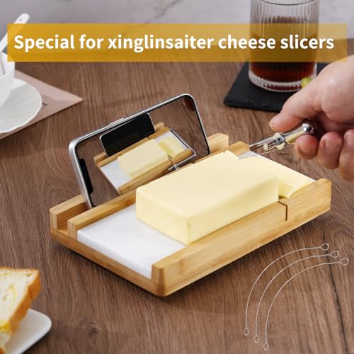 4 Pcs Cheese Slicer Wire Replacement For Marble Cheese Slicer Board,Cheese Cutter Wire for Block Cheeses Butter Cutting(Xinglinsaiter Cheese slicer Special) - color: silver138