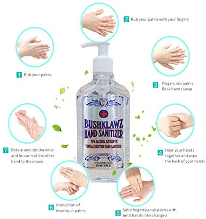 BushKlawz 2oz Hand Sanitizer Bulk Pack 96 Piece No Rinse 75% Alcohol Travel Size Individual (Bulk 96 Pack)