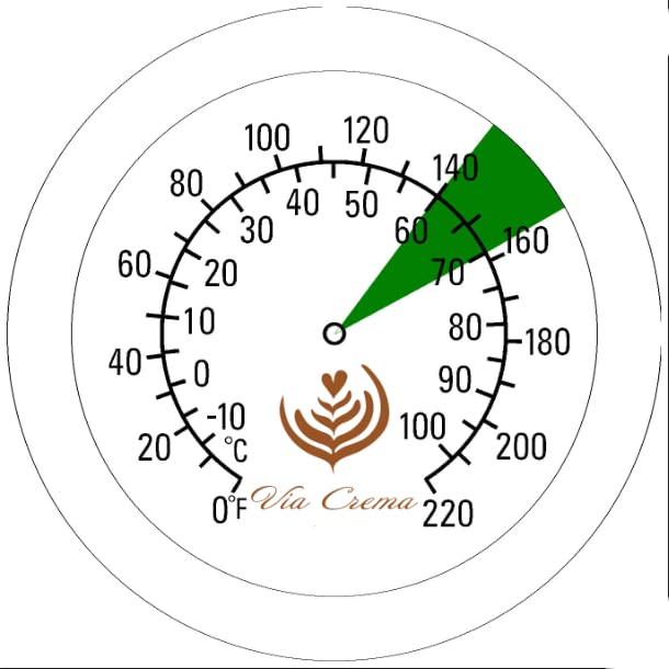 VIA CREMA Milk Frother Jug Thermometer | For Coffee Machine, Milk Frothing Pitcher