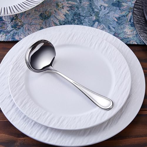 KEAWELL Premium 7.1" Verona Gravy Ladle, 18/10 Stainless Steel, Heavy-Duty with Deep Bowl, High-Polished Finish, Ergonomic Handle for Smooth Pouring, Dishwasher Safe (1, 7.1" Gravy Ladle) - size: 7.1" Gravy Ladle