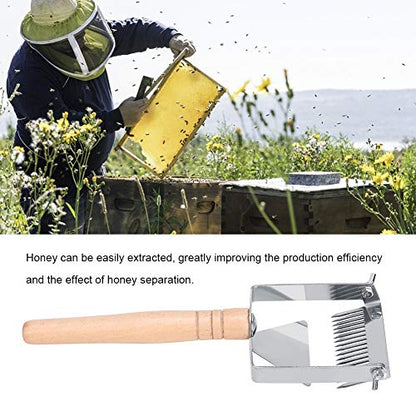 Stainless Steel Adjustable Beehive Scraper, Beekeeping Uncapping Fork Equipment for Efficient Honey Collections
