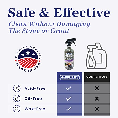 Marblelife Granite & Quartz Cleaner, Safe & Powerful Granite Countertop Cleaner, Oil & Wax Free Quartz Countertop, Effective Stone Care & Cleaning, 32oz Spray - size: 32 Fl Oz (Pack of 1)
