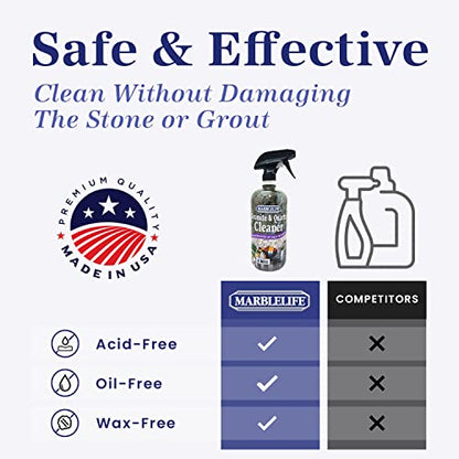 Marblelife Granite & Quartz Cleaner, Safe & Powerful Granite Countertop Cleaner, Oil & Wax Free Quartz Countertop, Effective Stone Care & Cleaning, 32oz Spray - size: 32 Fl Oz (Pack of 1)