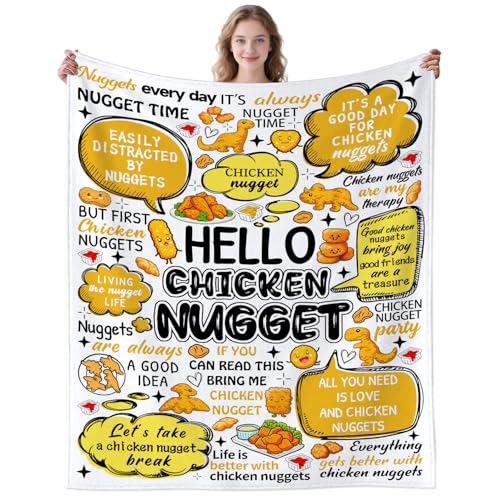 Chicken Nugget Blanket Gifts for Kids Women Girls,Nugget Accessories Unique Decor Throw Blanket,Chicken Nuggets for Adults Friend 60"x50" - color: Chicken Nugget, size: 60"x50"