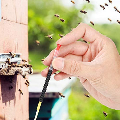 TOPINCN Beekeeping Grafting Tools for Queen Rearing, Plastic, Spring-Loaded Plunger, 2 Pack with Box, 4.3 Inch Needle