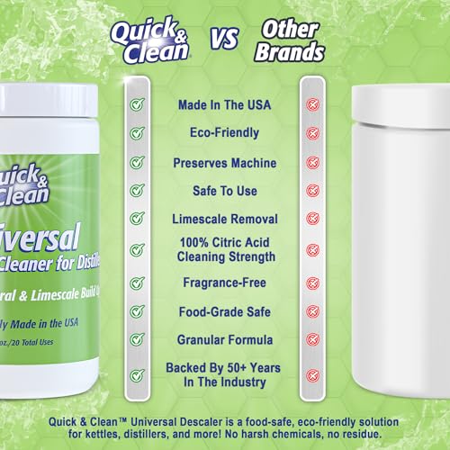 Quick & Clean Universal Descaler - 2lbs - Made in the USA - Granule Descaling Powder for Distilling Machines & More - Removes Mineral & Limescale Build Up