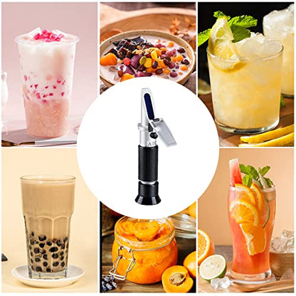 Brix Meter Refractometer 0~32%, LEERCHUANG Handheld Brix Refractometer Sugar Content Test, High Accurate Brix Measurement with ATC for Fruit Beverages & Juice - size: Brix: 0~32%