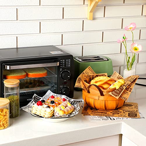 300 Pcs Deli Wax Paper Sheets for Food Grease Resistant Tray Basket Liners White Newsprint Paper Square Hot Dog Wrappers Greaseproof Deli Wrapping Sheets for Outdoor Picnic, Churches, Home Party