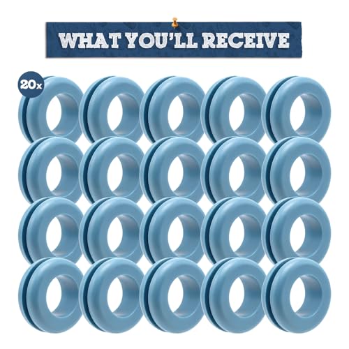 Fermentaholics Airlock Fermentation Replacement Grommets for Fermenter Lid – 20 Pack Grommet Fits 1/2 Inch Hole, For Standard 3/8 in Airlocks, Beer, Wine, Cider, Mead, Fermented Foods (Light Blue) - color: Light Blue