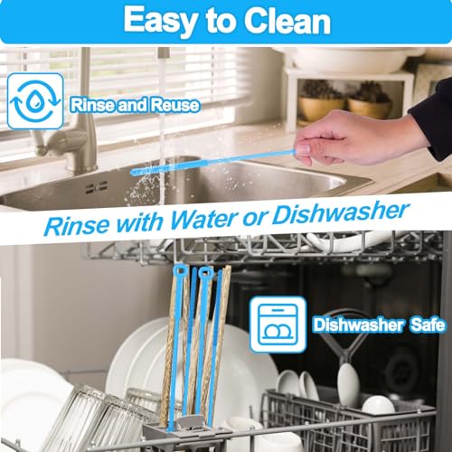 XANGNIER Silicone Straw Cleaner Brush,2 Pcs Reusable Extra Long Straw Cleaner Brush for Cleaning Plastic Metal Stainless Steel Glass Boba Clear Smoothie Travel Drinking Straws,Straw Cover - size: 2 pack
