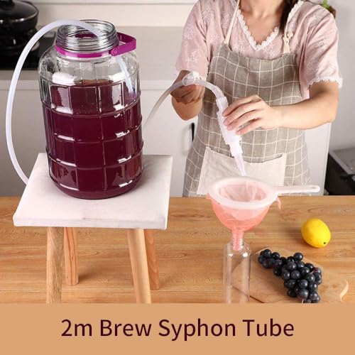 Brew Syphon Tube, 2m Home Brew Beer Siphon Filter, Syphon Pump Manual Soft Pipe Hose Wine Beer Brewing Making Equipment Reused (78.74in)