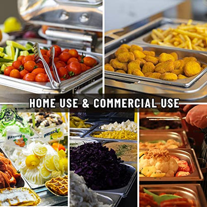 WantJoin Steam Table Hotel Pans with Lid 1/1 Full Size 6 Inch Deep 3 Pack, Thickened Stainless Steel Metal Tray Sets Food Storage Container, Restaurant Chafing Dishes Commercial Buffet Warmer Catering - color: 6" Deep 3 Pack, size: 1/1 Size Thickened