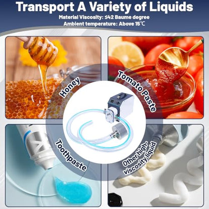 witbee Honey Filter Transfer Pump with Filter Screen, Pumping Processing Filter Machine for Honey,Tomato Paste Viscosity Liquid