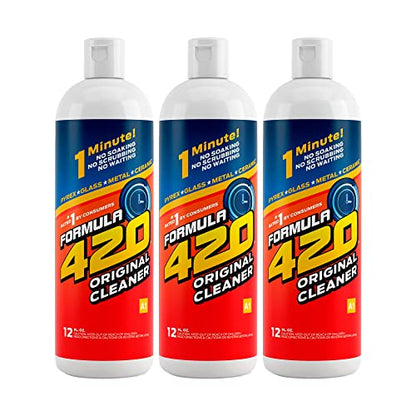 Formula 420 Glass Metal Ceramic Pipe Cleaner 12 Oz. 3 Pack - size: 12 Fl Oz (Pack of 3)