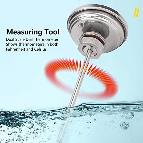 Fry Thermometer 1/2 NPT Thread Stainless Steel Dial Thermometer Homebrew Thermometer 0220/10100