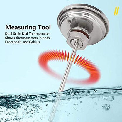 Fry Thermometer 1/2 NPT Thread Stainless Steel Dial Thermometer Homebrew Thermometer 0220/10100