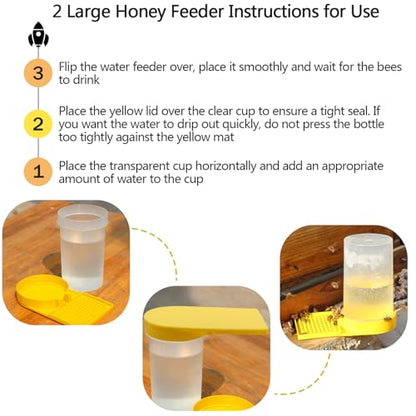 4 Pack Bee Feeders for Hives Honey Feeder 2 Large and 2 Small Bee Water Feeder Honey Beehive Entrance Feeder Beekeeping Water Dispenser Bee Drinking Beekeeping Equipment Nest Beekeeper Tools - size: 2 Large and 2 Small-4 Pack