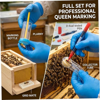 5pcs Queen Marking Kit Queen Bee Marking Pen Cage & Collection Tool Set for Beekeeping