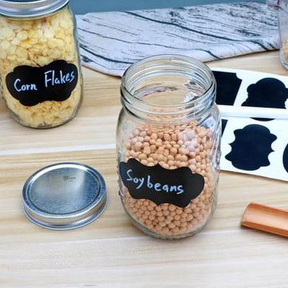 Flrolove Wide Mouth Mason Jars 32 oz, Canning Jars Wide Mouth 6 Pack | Large Mason Jars, Glass Jars with Airtight Lid for Food Storage, Pickling, Preserving, Meal Prep, Jam, Honey, Jelly, Oats