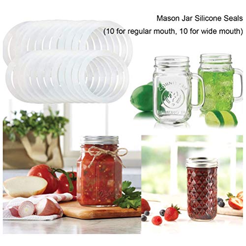 Silicone Jar Gaskets Leak Proof and Airtight 10 Pack for 70mm and 86mm Can Lids White (86mm) - size: 86mm