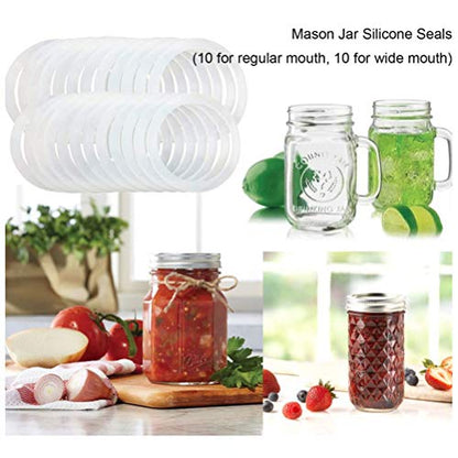 Silicone Jar Gaskets Leak Proof and Airtight 10 Pack for 70mm and 86mm Can Lids White (86mm) - size: 86mm