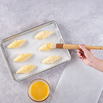 Restaurantware-Pastry Tek 1 Boar Bristles Pastry Brush, 11.8 Inches Buttering Tool – Hardwood Handle, Built-In Hanging Hole, Wood Basting Applicator, Sturdy Ferrule, For Glazing And Basting - size: 12"