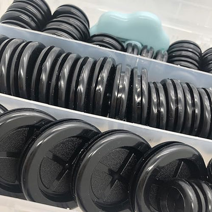65Pcs Round Rubber Grommets kit 6 Sizes Double Sided Rubber Grommets for Wiring Automotive Rubber Firewall Hole Plug Cable Wire Protection with Retractable Knife(1-1/2" 1-3/16" 1" 7/8" 13/16" 5/8")