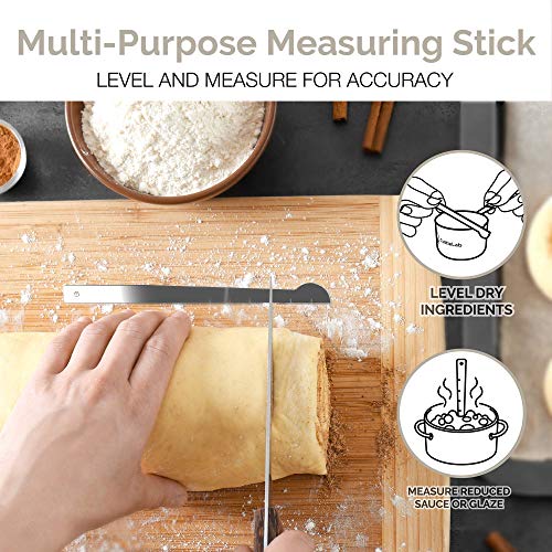 CuttleLab 22-Piece Stainless Steel Measuring Cups and Spoons Set, Tad Dash Pinch Smidgen Drop Mini Measuring Spoons, Measuring Stick Leveler, Measurement Conversion Chart Fridge Magnet, (Charcoal) - color: Charcoal