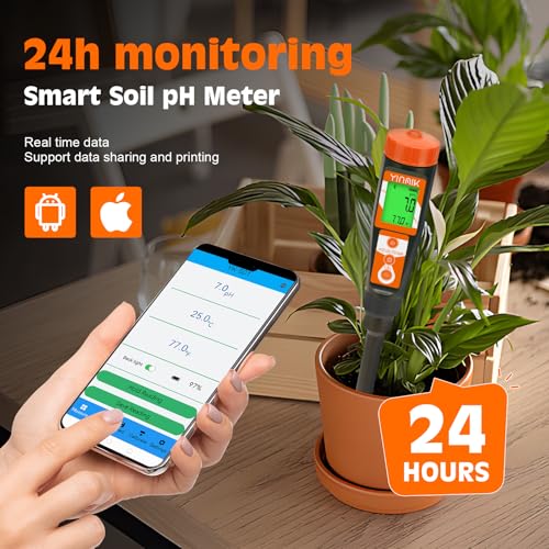 Digital pH Meter for Soil, YINMIK Soil pH Tester for Potted Plants | Professional pH Reader for Soil and Water,Soil pH Test Kit for Garden, Lawn, Greenhouse, Indoor & Outdoor, Farming, Yard Use