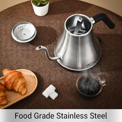 Mecity Electric Kettle Gooseneck Water Kettle Stainless Steel Tea Kettle Water Boiler Fast Heating, Auto Shut Off, 27 fl oz, 1000W, Stainless Steel - color: Stainless Steel