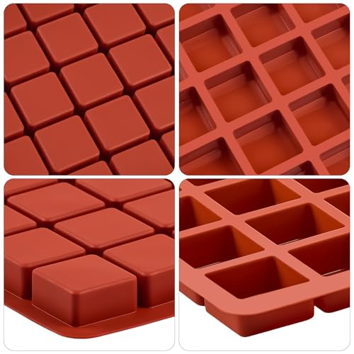 Puyeipt 2 Pack Square Silicone Candy Molds, 40-Cavity Jello Molds, Mini Cube Molds for Caramel, Truffles, Ganache, Gummy, Chocolate, Ice Cube - style: 80 Cavities
