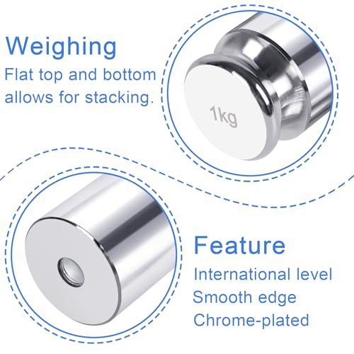 QP 1000g Calibration Weights, OIML Class M1 High Precision Gram Weights, Stainless Steel Scale Calibration Weight for Digital Scale, Balance Scale, Chrome Finish Scale Weights with Storage Case - size: 1000g